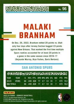 2023-24 Donruss - Green Laser Holo #96 Malaki Branham Back
