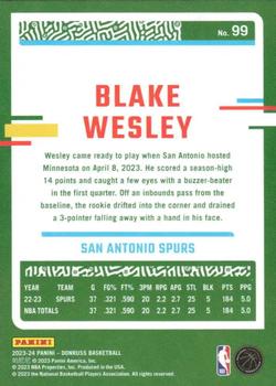 2023-24 Donruss - Green Laser Holo #99 Blake Wesley Back