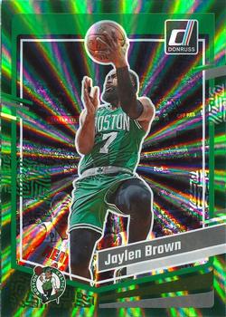 2023-24 Donruss - Green Laser Holo #128 Jaylen Brown Front
