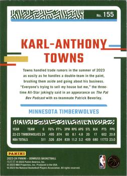 2023-24 Donruss - Green Laser Holo #155 Karl-Anthony Towns Back