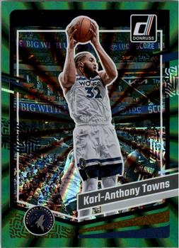 2023-24 Donruss - Green Laser Holo #155 Karl-Anthony Towns Front