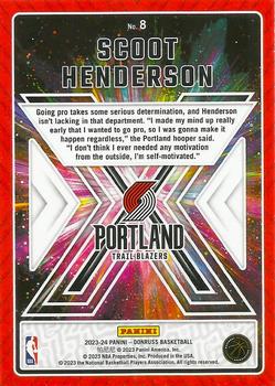 2023-24 Donruss - Great X-Pectations #8 Scoot Henderson Back