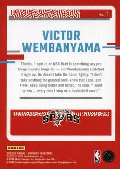 2023-24 Donruss - The Rookies #1 Victor Wembanyama Back
