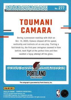 2023-24 Donruss - Rated Rookies Signatures #277 Toumani Camara Back