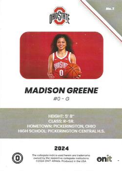 2023-24 ONIT Athlete Ohio State Lady Buckeyes #1 Madison Greene Back