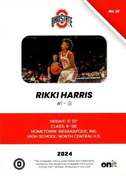 2023-24 ONIT Athlete Ohio State Lady Buckeyes #22 Rikki Harris Back