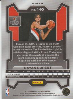 2023-24 Panini Prizm - Prizms Silver #140 Rayan Rupert Back