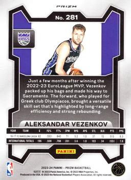 2023-24 Panini Prizm - Prizms Ice #281 Aleksandar Vezenkov Back