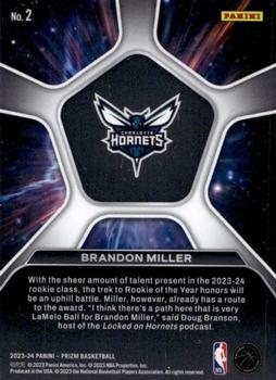 2023-24 Panini Prizm - Deep Space #2 Brandon Miller Back