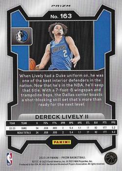 2023-24 Panini Prizm - Prizms Red White and Blue #163 Dereck Lively II Back