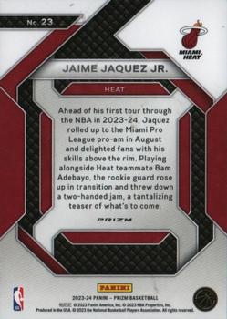 2023-24 Panini Prizm - Emergent Prizms Green #23 Jaime Jaquez Jr. Back