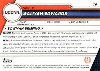 2023-24 Bowman University Chrome Sapphire #19 Aaliyah Edwards Back