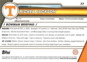 2023-24 Bowman University Chrome Sapphire #77 Rickea Jackson Back