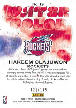 2023-24 Panini Court Kings - Water Color Ruby #19 Hakeem Olajuwon Back
