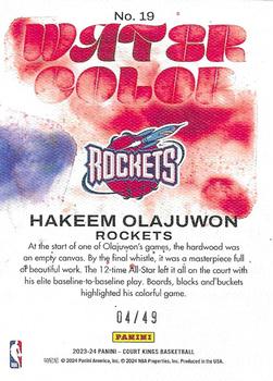 2023-24 Panini Court Kings - Water Color Violet #19 Hakeem Olajuwon Back
