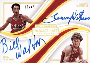 2022-23 Panini Immaculate Collection - Dual Autographs #DA-LEB Bill Walton / Lenny Wilkens Front