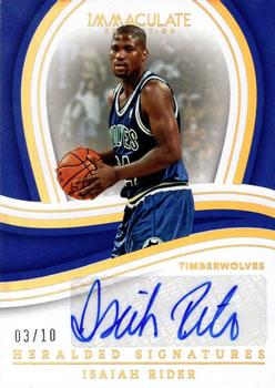 2022-23 Panini Immaculate Collection - Heralded Signatures Gold #IHS-IRI Isaiah Rider Front