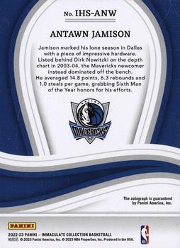 2022-23 Panini Immaculate Collection - Heralded Signatures Red #IHS-ANW Antawn Jamison Back