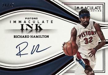 2022-23 Panini Immaculate Collection - Immaculate Ink Red #II-RHM Richard Hamilton Front