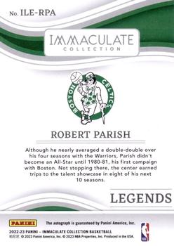 2022-23 Panini Immaculate Collection - Immaculate Legends #ILE-RPA Robert Parish Back