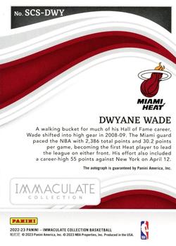 2022-23 Panini Immaculate Collection - Scorers Club Signatures Platinum #SCS-DWY Dwyane Wade Back