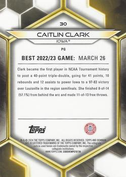 2023-24 Bowman Best University - Yellow Refractor #30 Caitlin Clark Back