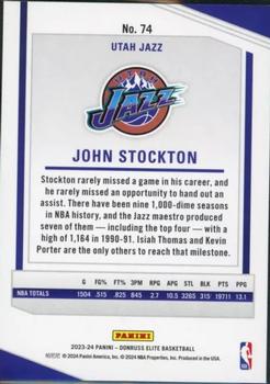 2023-24 Donruss Elite - Black #74 John Stockton Back