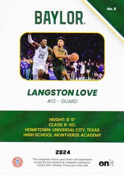 2023-24 ONIT Athlete Baylor Bears #8 Langston Love Back