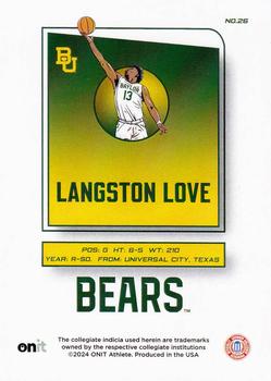 2023-24 ONIT Athlete Baylor Bears - Icon Series #26 Langston Love Back