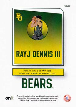 2023-24 ONIT Athlete Baylor Bears - Icon Series #27 RayJ Dennis III Back