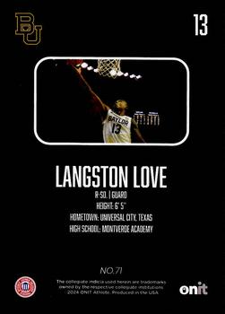 2023-24 ONIT Athlete Baylor Bears - Blackout #71 Langston Love Back