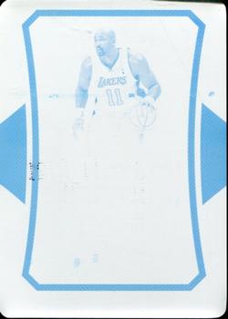 2021-22 Panini National Treasures - 2020-21 Panini National Treasures Basketball - Clutch Factor Signatures Printing Plates Cyan #14 Karl Malone Front