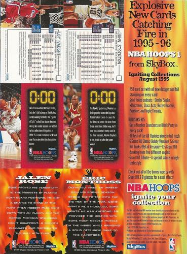 1995-96 Hoops NBA Inside Stuff Magazine Promos - Full Sheet #NNO John Stockton / Loy Vaught / Mookie Blaylock / Toni Kukoc / Eric Montross / Jalen Rose Back