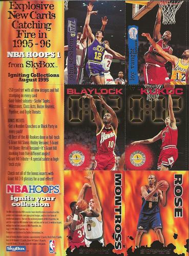 1995-96 Hoops NBA Inside Stuff Magazine Promos - Full Sheet #NNO John Stockton / Loy Vaught / Mookie Blaylock / Toni Kukoc / Eric Montross / Jalen Rose Front