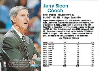 1996-97 Hoops Utah Jazz Team Night Sheet SGA #NNO Jerry Sloan Back