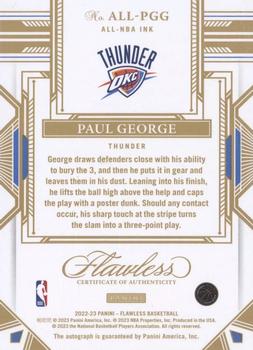 2022-23 Panini Flawless - All NBA Ink #ALL-PGG Paul George Back