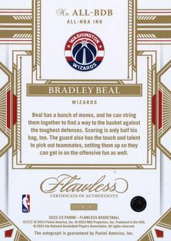 2022-23 Panini Flawless - All-NBA Ink Amethyst #ALL-BDB Bradley Beal Back