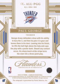 2022-23 Panini Flawless - All-NBA Ink Ruby #ALL-PGG Paul George Back