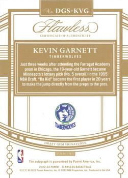 2022-23 Panini Flawless - Draft Gem Signatures #DGS-KVG Kevin Garnett Back