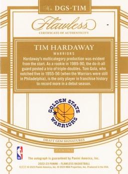 2022-23 Panini Flawless - Draft Gem Signatures Gold #DGS-TIM Tim Hardaway Back