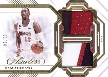 2022-23 Panini Flawless - Dual Patches Gold #DPH-BAM Bam Adebayo Front