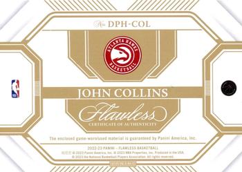 2022-23 Panini Flawless - Dual Patches Gold #DPH-COL John Collins Back