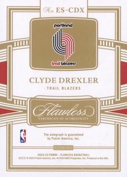 2022-23 Panini Flawless - Enshrined Signatures Blue #ES-CDX Clyde Drexler Back