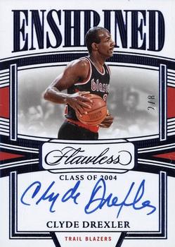 2022-23 Panini Flawless - Enshrined Signatures Blue #ES-CDX Clyde Drexler Front