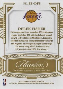 2022-23 Panini Flawless - Excellence Signatures Ruby #ES-DFS Derek Fisher Back