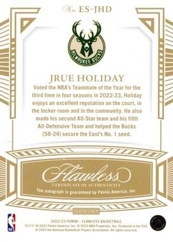 2022-23 Panini Flawless - Excellence Signatures Ruby #ES-JHD Jrue Holiday Back