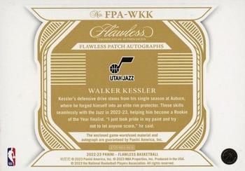 2022-23 Panini Flawless - Flawless Patch Autographs Ruby #FPA-WKK Walker Kessler Back