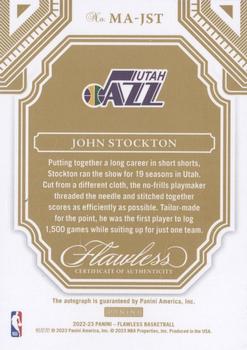 2022-23 Panini Flawless - Momentous Autographs #MA-JST John Stockton Back