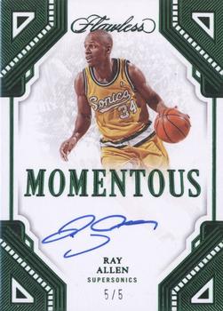 2022-23 Panini Flawless - Momentous Autographs Emerald #MA-RAY Ray Allen Front