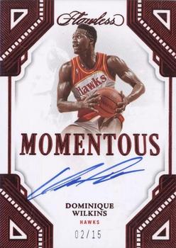 2022-23 Panini Flawless - Momentous Autographs Ruby #MA-DWK Dominique Wilkins Front